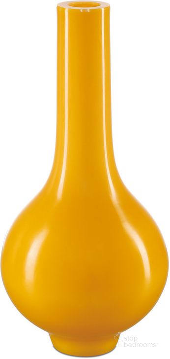 The appearance of Imperial Yellow Peking Long Neck Vase designed by Currey & Company in the modern / contemporary interior design. This yellow piece of furniture  was selected by 1StopBedrooms from Imperial Yellow Peking Collection to add a touch of cosiness and style into your home. Sku: 1200-0683. Material: Glass. Product Type: Vase. Image1