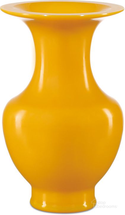 The appearance of Imperial Yellow Peking Vase designed by Currey & Company in the modern / contemporary interior design. This yellow piece of furniture  was selected by 1StopBedrooms from Imperial Yellow Peking Collection to add a touch of cosiness and style into your home. Sku: 1200-0680. Material: Glass. Product Type: Vase. Image1