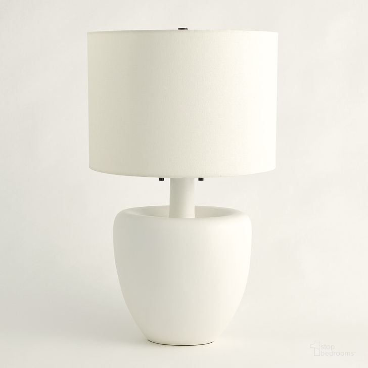 The appearance of Impression Lamp In Matte White designed by Global Views in the modern / contemporary interior design. This white piece of furniture  was selected by 1StopBedrooms from Impression Collection to add a touch of cosiness and style into your home. Sku: 7.10445. Product Type: Lamp. Material: Ceramic. Image1