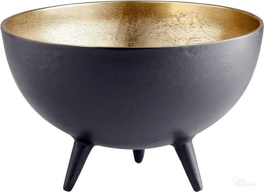 The appearance of Inca Matt Black And Gold Large Bowl designed by Cyan Design in the modern / contemporary interior design. This black and gold piece of furniture  was selected by 1StopBedrooms from Inca Collection to add a touch of cosiness and style into your home. Sku: 10637. Material: Aluminum. Product Type: Bowl.
