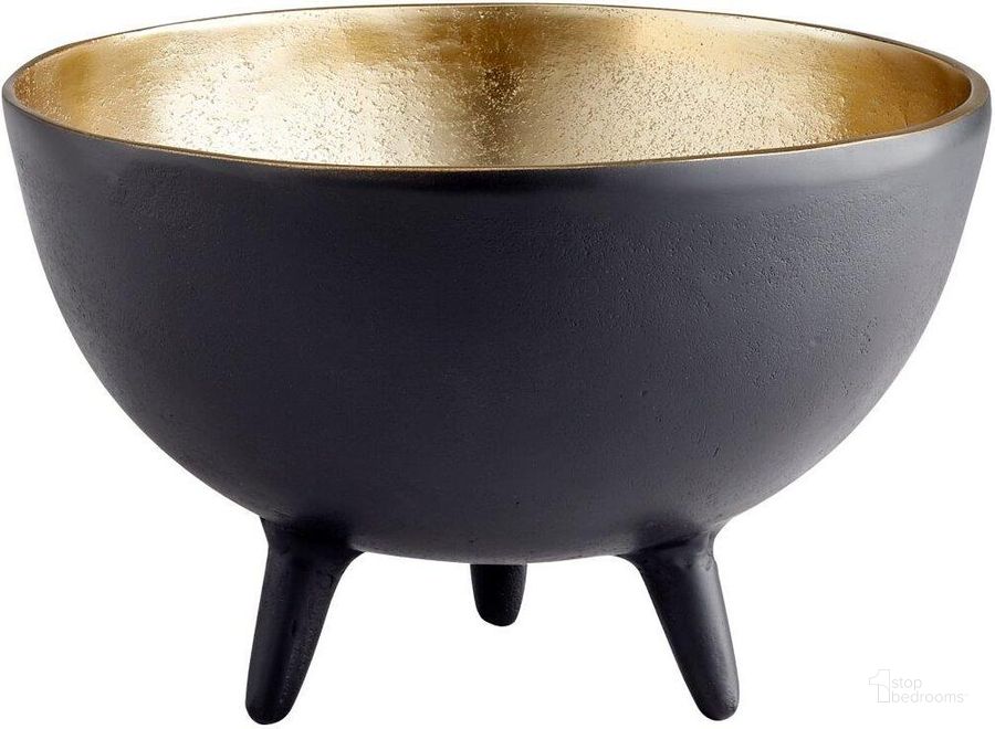 The appearance of Inca Matt Black And Gold Small Bowl designed by Cyan Design in the modern / contemporary interior design. This black and gold piece of furniture  was selected by 1StopBedrooms from Inca Collection to add a touch of cosiness and style into your home. Sku: 10636. Material: Aluminum. Product Type: Bowl.