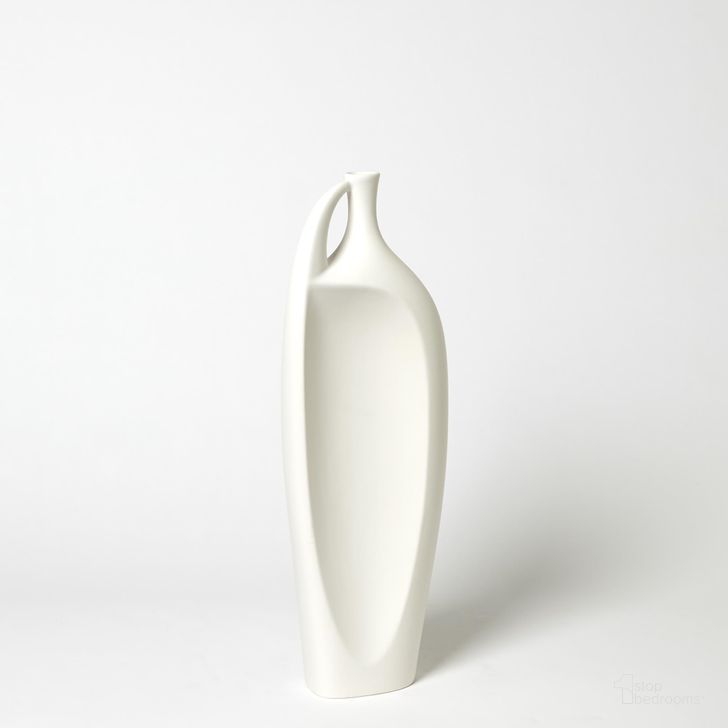 The appearance of Indentation Medium Vase In Matte White designed by Global Views in the modern / contemporary interior design. This white piece of furniture  was selected by 1StopBedrooms from Indentation Collection to add a touch of cosiness and style into your home. Sku: 1.1068. Material: Ceramic. Product Type: Vase. Image1