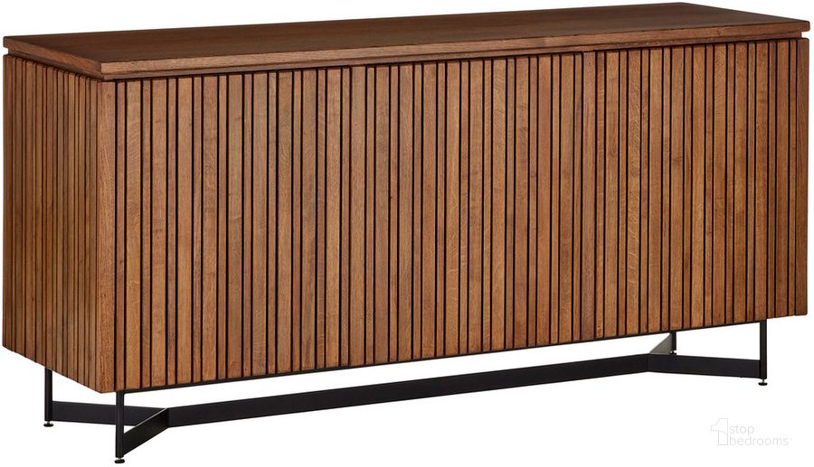 The appearance of Indeo Morel Credenza In Brown designed by Currey & Company in the modern / contemporary interior design. This brown piece of furniture  was selected by 1StopBedrooms from Indeo Collection to add a touch of cosiness and style into your home. Sku: 3000-0276. Product Type: Credenza. Material: Iron. Image1
