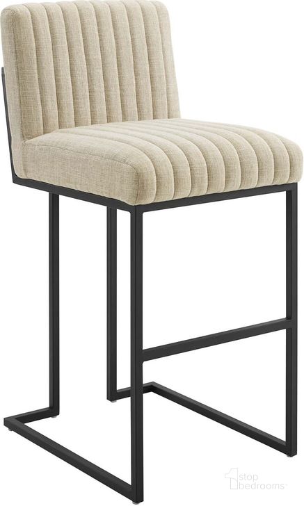 The appearance of Indulge Channel Tufted Fabric Bar Stool In Beige designed by Modway in the modern / contemporary interior design. This beige piece of furniture  was selected by 1StopBedrooms from Indulge Collection to add a touch of cosiness and style into your home. Sku: EEI-4654-BEI. Material: Polyester. Product Type: Barstool. Image1