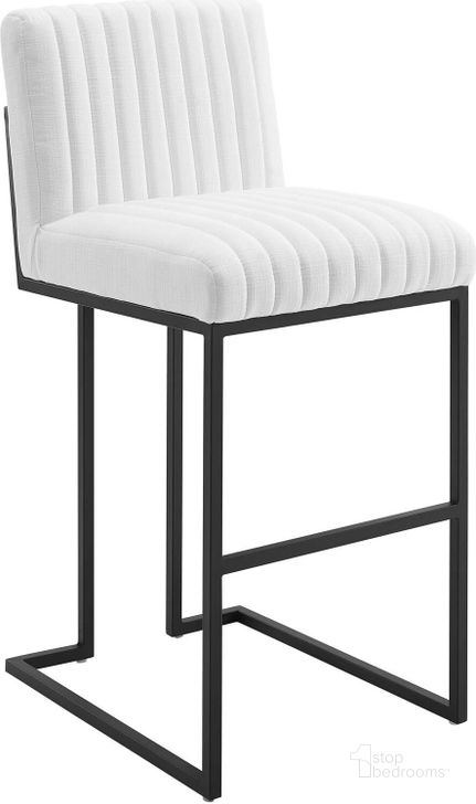 The appearance of Indulge Channel Tufted Fabric Bar Stool In White designed by Modway in the modern / contemporary interior design. This white piece of furniture  was selected by 1StopBedrooms from Indulge Collection to add a touch of cosiness and style into your home. Sku: EEI-4654-WHI. Material: Polyester. Product Type: Barstool. Image1