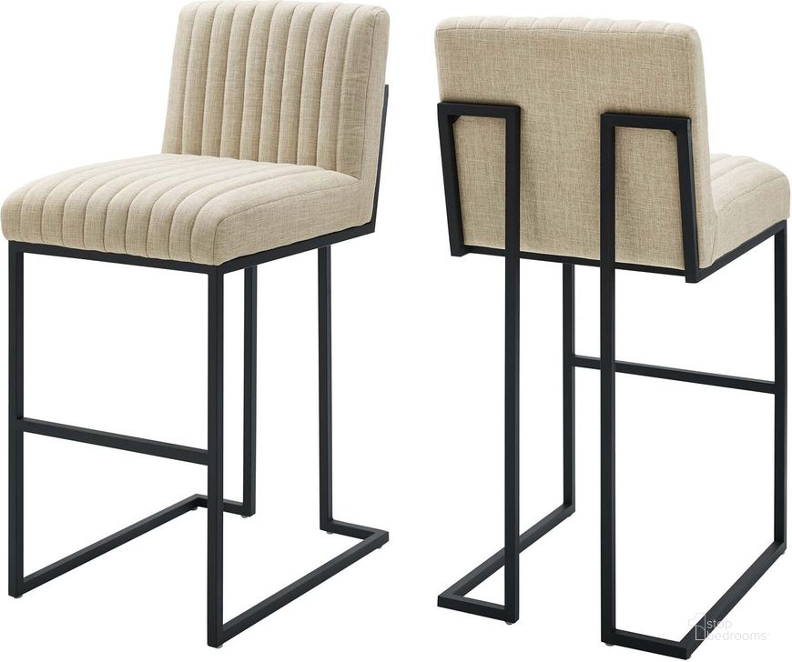 The appearance of Indulge Channel Tufted Fabric Bar Stools In Beige designed by Modway in the modern / contemporary interior design. This beige piece of furniture  was selected by 1StopBedrooms from Indulge Collection to add a touch of cosiness and style into your home. Sku: EEI-5742-BEI. Material: Polyester. Product Type: Barstool. Image1