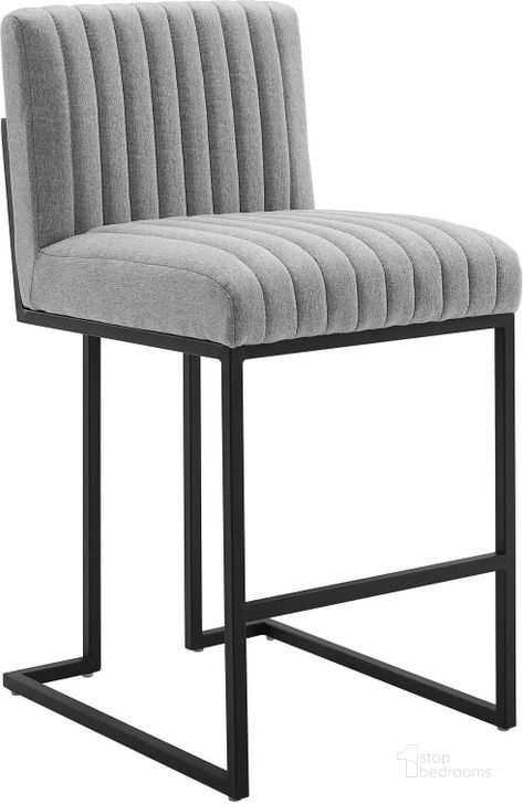 The appearance of Indulge Channel Tufted Fabric Counter Stool In Light Gray designed by Modway in the modern / contemporary interior design. This light gray piece of furniture  was selected by 1StopBedrooms from Indulge Collection to add a touch of cosiness and style into your home. Sku: EEI-4653-LGR. Material: Polyester. Product Type: Barstool. Image1