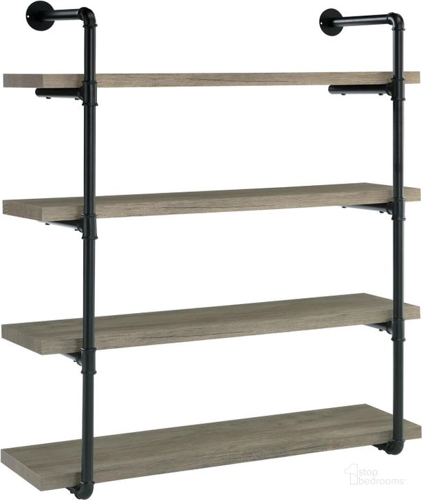 The appearance of Industrial 40 In W Wall Shelf (Grey Driftwood) designed by Coaster in the modern / contemporary interior design. This black and gray piece of furniture  was selected by 1StopBedrooms from  to add a touch of cosiness and style into your home. Sku: 804427. Material: Metal. Product Type: Bookcase. Image1
