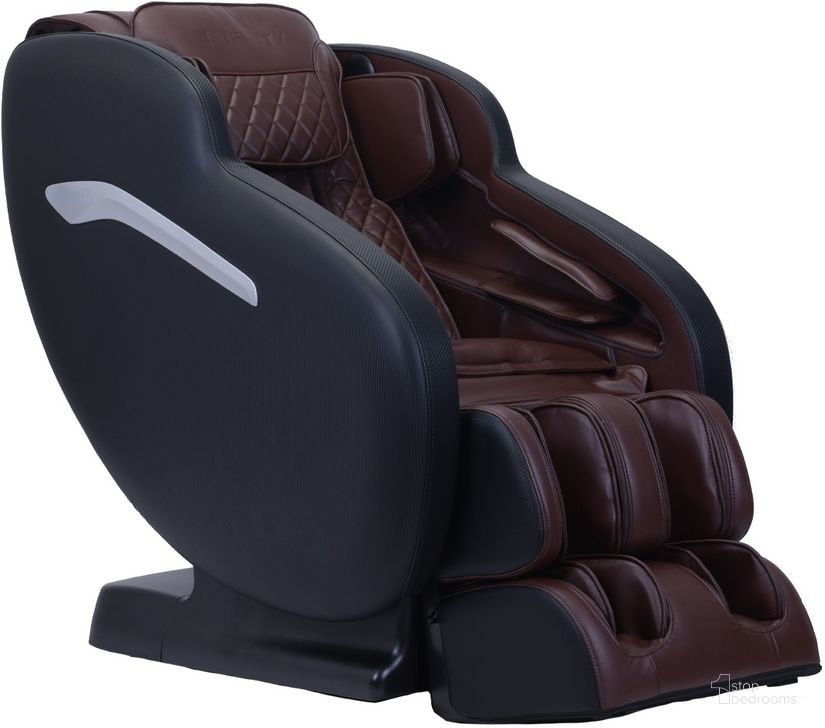 The appearance of Infinity Aura Black/Brown Zero Gravity Massage Chair designed by Infinity in the  interior design. This black and brown piece of furniture  was selected by 1StopBedrooms from Aura Collection to add a touch of cosiness and style into your home. Sku: 18230114. Material: Upholstered. Product Type: Massage Chair. Image1