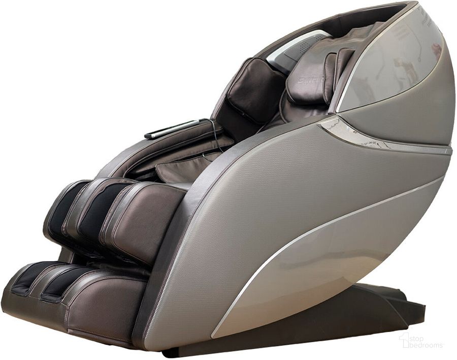 The appearance of Infinity Genesis Max Grey/Brown Zero Gravity Massage Chair designed by Infinity in the  interior design. This brown and gray piece of furniture  was selected by 1StopBedrooms from Genesis Collection to add a touch of cosiness and style into your home. Sku: 18710242. Material: Upholstered. Product Type: Massage Chair. Image1