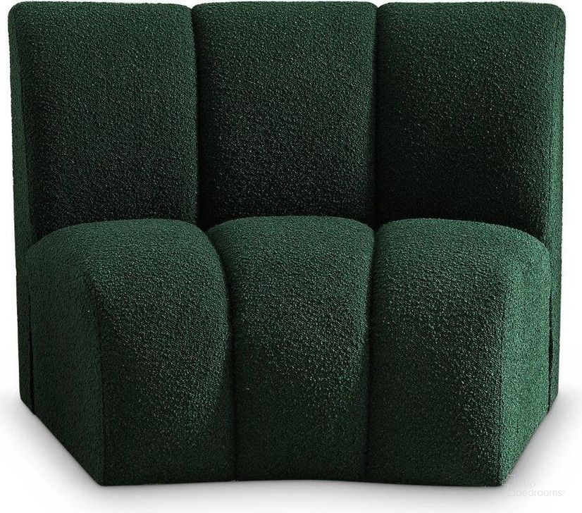 The appearance of Infinity Green Boucle Fabric Modular Chair designed by Meridian in the modern / contemporary interior design. This green piece of furniture  was selected by 1StopBedrooms from Infinity Collection to add a touch of cosiness and style into your home. Sku: 643Green-C. Material: Wood. Product Type: Chair. Image1
