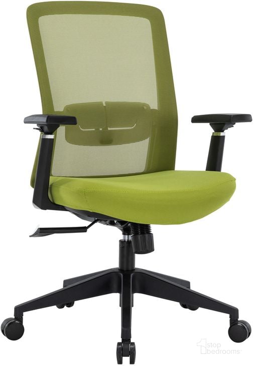 The appearance of Ingram Office Chair With Seat Cover In Green designed by LeisureMod in the transitional interior design. This green piece of furniture  was selected by 1StopBedrooms from Ingram Collection to add a touch of cosiness and style into your home. Sku: IO20G-C. Product Type: Office Chair. Material: Plastic. Image1