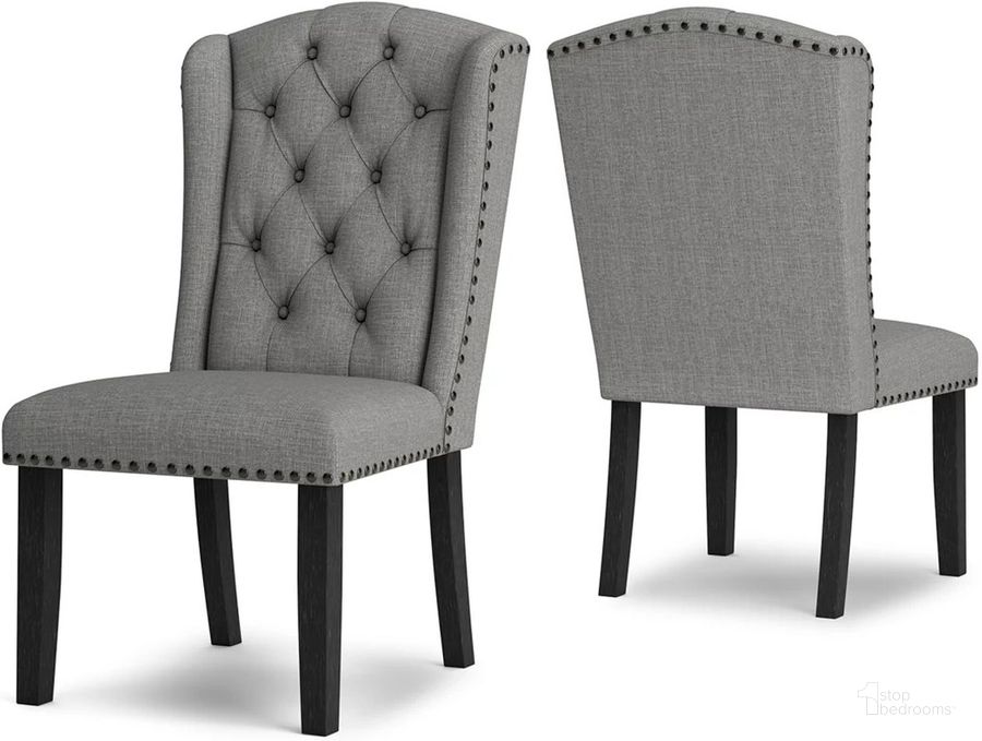 The appearance of Ingramwood Gray Side Chair Set of 2 designed by Off 5th Home in the transitional interior design. This gray piece of furniture  was selected by 1StopBedrooms from Ingramwood Collection to add a touch of cosiness and style into your home. Sku: D702-02. Material: Fabric. Product Type: Side Chair. Image1