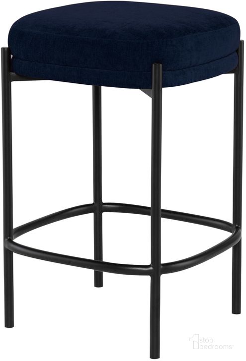 The appearance of Inna Twilight Fabric Bar Stool HGMV258 designed by Nuevo in the modern / contemporary interior design. This twilight piece of furniture  was selected by 1StopBedrooms from Inna Collection to add a touch of cosiness and style into your home. Sku: HGMV258. Material: Fabric. Product Type: Barstool.
