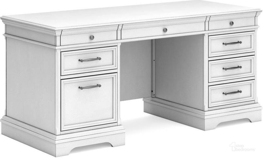 The appearance of Insinger White Wash Desk & Hutch 0qd24401851 designed by Off 5th Home in the transitional interior design. This white wash piece of furniture  was selected by 1StopBedrooms from Insinger Collection to add a touch of cosiness and style into your home. Sku: H777-21T;H777-21L;H777-21R. Material: Wood. Product Type: Desk. Image1