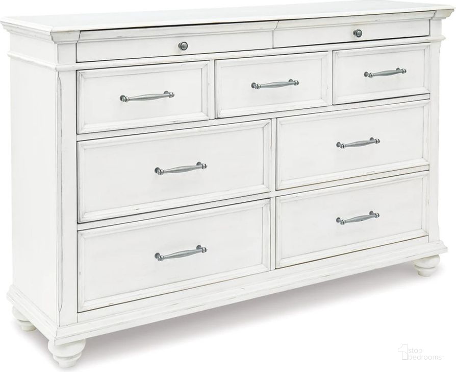 The appearance of Insinger White Wash Dresser designed by Off 5th Home in the transitional interior design. This white wash piece of furniture  was selected by 1StopBedrooms from Insinger Collection to add a touch of cosiness and style into your home. Sku: B777-31. Material: Wood. Product Type: Dresser. Image1