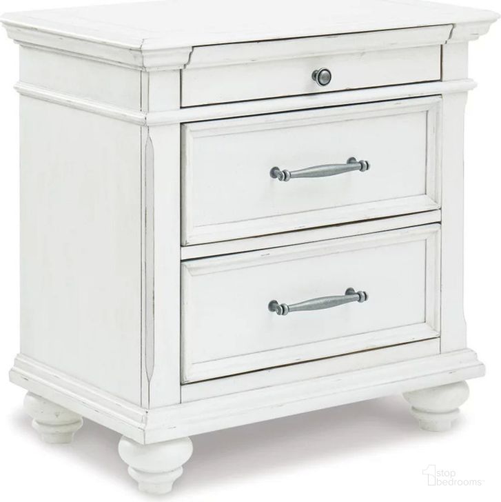 The appearance of Insinger White Wash Nightstand designed by Off 5th Home in the transitional interior design. This white wash piece of furniture  was selected by 1StopBedrooms from Insinger Collection to add a touch of cosiness and style into your home. Sku: B777-93. Material: Wood. Product Type: Nightstand. Image1