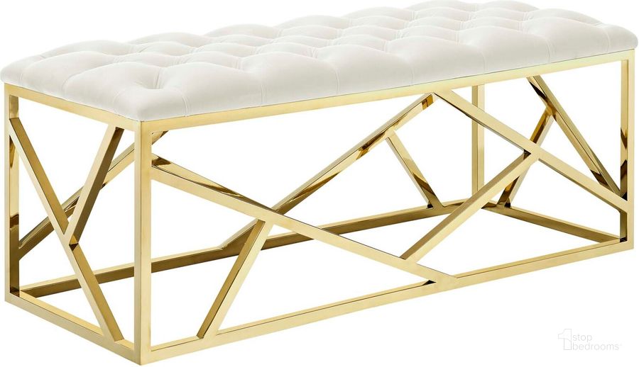 The appearance of Intersperse Gold Ivory Bench designed by Modway in the modern / contemporary interior design. This gold ivory piece of furniture  was selected by 1StopBedrooms from Intersperse Collection to add a touch of cosiness and style into your home. Sku: EEI-2847-GLD-IVO. Product Type: Bench. Material: Plywood. Image1