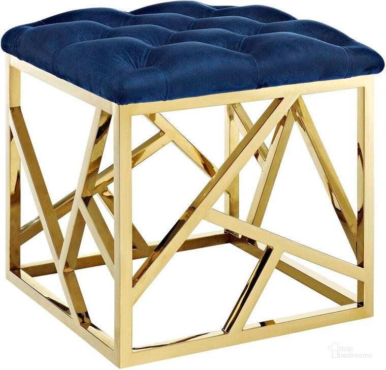 The appearance of Intersperse Ottoman In Gold Navy designed by Modway in the modern / contemporary interior design. This gold navy piece of furniture  was selected by 1StopBedrooms from Intersperse Collection to add a touch of cosiness and style into your home. Sku: EEI-2845-GLD-NAV. Product Type: Ottoman. Material: Plywood. Image1