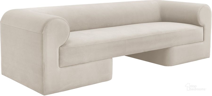 The appearance of Ionic Sofa In Meg Taupe designed by Sunpan in the modern / contemporary interior design. This taupe piece of furniture  was selected by 1StopBedrooms from Ionic Collection to add a touch of cosiness and style into your home. Sku: 109735. Material: Fabric. Product Type: Sofa. Image1