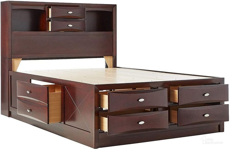 The appearance of Ireland Espresso Queen Bookcase Storage Bed designed by ACME in the transitional interior design. This brown piece of furniture  was selected by 1StopBedrooms from Ireland Collection to add a touch of cosiness and style into your home. Sku: 21600Q-HF;21601Q-R;21602Q-LDRW;21603Q-RDRW. Bed Type: Storage Bed. Material: Wood. Product Type: Storage Bed. Bed Size: Queen. Image1