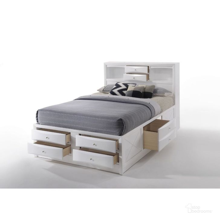The appearance of Ireland White Full Bookcase Storage Bed designed by ACME in the transitional interior design. This white piece of furniture  was selected by 1StopBedrooms from Ireland Collection to add a touch of cosiness and style into your home. Sku: 21710F-HF;21711F-R;21712F-LDRW;21713F-RDRW. Bed Type: Storage Bed. Material: Wood. Product Type: Storage Bed. Bed Size: Full. Image1