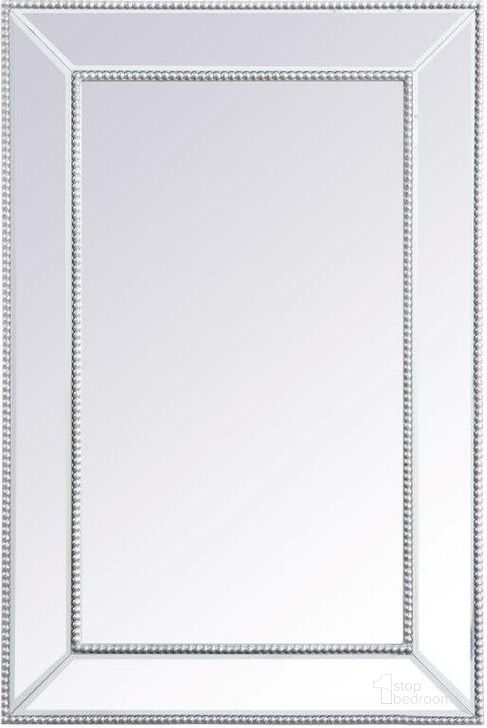 The appearance of Iris Antique Silver Beaded Mirror MR32436S designed by Elegant Lighting in the modern / contemporary interior design. This antique silver piece of furniture  was selected by 1StopBedrooms from Iris Collection to add a touch of cosiness and style into your home. Sku: MR32436S. Product Type: Mirror. Material: MDF. Image1