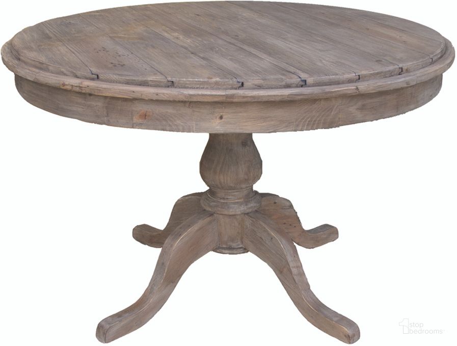The appearance of Irish Coast Round Dining Table In Sundried designed by LH Imports in the traditional interior design. This light brown piece of furniture  was selected by 1StopBedrooms from Irish Coast Collection to add a touch of cosiness and style into your home. Sku: ICD013S-SD. Table Base Style: Pedestal. Table Top Shape: Round. Product Type: Dining Table. Material: Pine. Size: 47". Image1