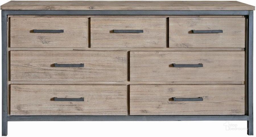 The appearance of Irondale Brown and Grey 7 Drawer Dresser designed by LH Imports in the industrial interior design. This brown and grey piece of furniture  was selected by 1StopBedrooms from Irondale Collection to add a touch of cosiness and style into your home. Sku: IDB07. Product Type: Dresser. Material: Iron. Image1