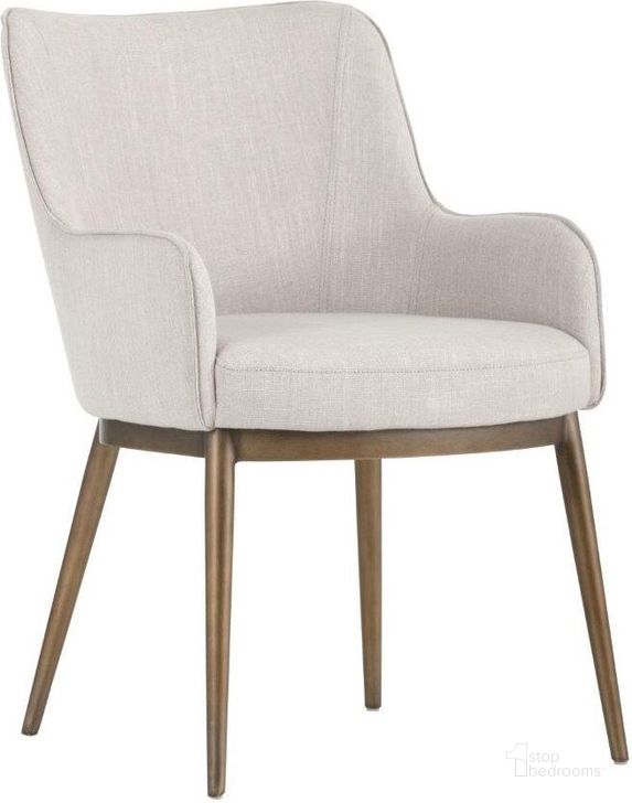 The appearance of Irongate Beige Franklin Dining Chair designed by Sunpan in the modern / contemporary interior design. This beige piece of furniture  was selected by 1StopBedrooms from Irongate Collection to add a touch of cosiness and style into your home. Sku: 103197. Material: Fabric. Product Type: Dining Chair. Image1