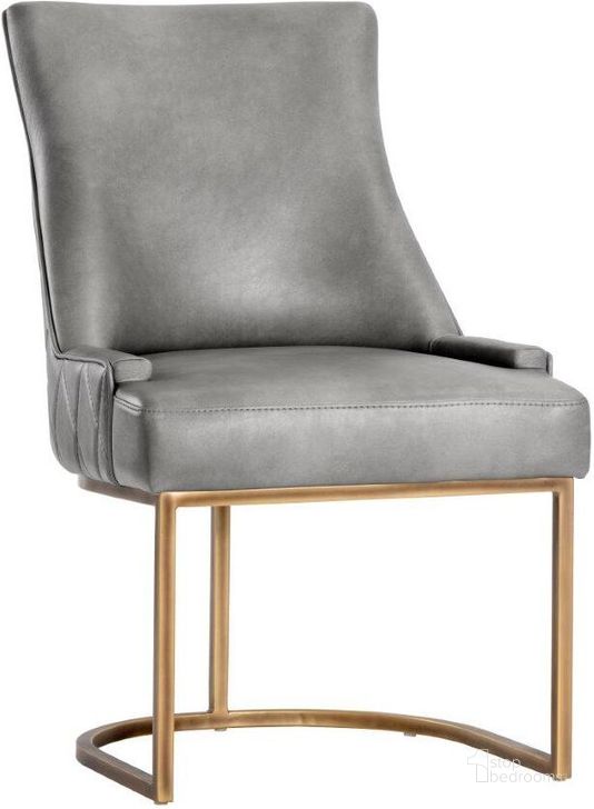 The appearance of Irongate Florence Bravo Metal Dining Chair Set Of 2 designed by Sunpan in the transitional interior design. This light gray piece of furniture  was selected by 1StopBedrooms from Irongate Collection to add a touch of cosiness and style into your home. Sku: 105361. Material: Faux Leather. Product Type: Dining Chair. Image1
