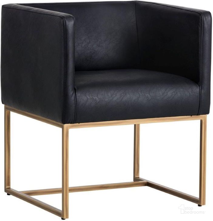 The appearance of Irongate Kwan Vintage Black Arm Chair designed by Sunpan in the modern / contemporary interior design. This black piece of furniture  was selected by 1StopBedrooms from Irongate Collection to add a touch of cosiness and style into your home. Sku: 102767. Material: Faux Leather. Product Type: Accent Chair. Image1