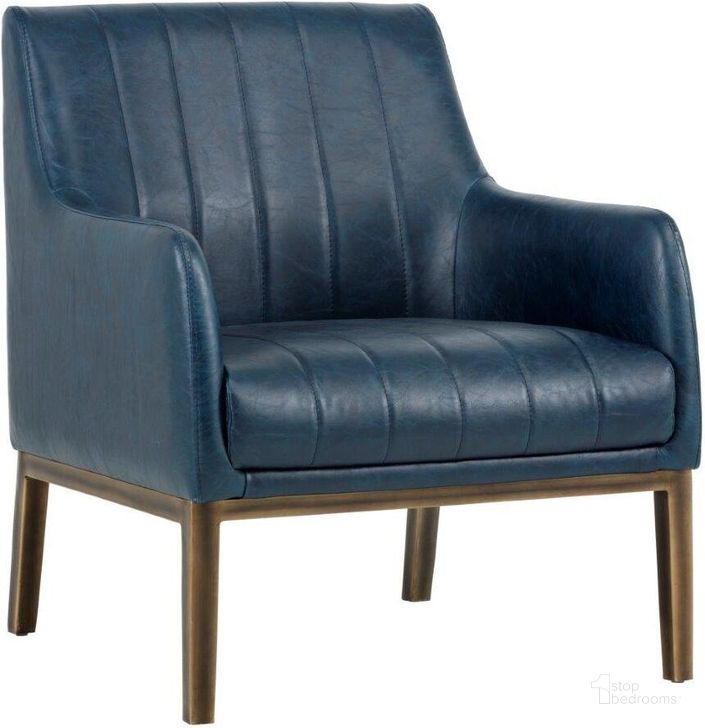 The appearance of Irongate Wolfe Vintage Blue Lounge Chair designed by Sunpan in the transitional interior design. This blue piece of furniture  was selected by 1StopBedrooms from Irongate Collection to add a touch of cosiness and style into your home. Sku: 102580. Material: Faux Leather. Product Type: Accent Chair. Image1