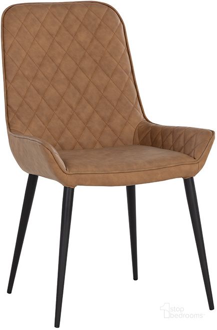 The appearance of Iryne Dining Chair Set Of 2 In Bounce Nut designed by Sunpan in the modern / contemporary interior design. This brown piece of furniture  was selected by 1StopBedrooms from Iryne Collection to add a touch of cosiness and style into your home. Sku: 107710. Material: Faux Leather. Product Type: Dining Chair. Image1