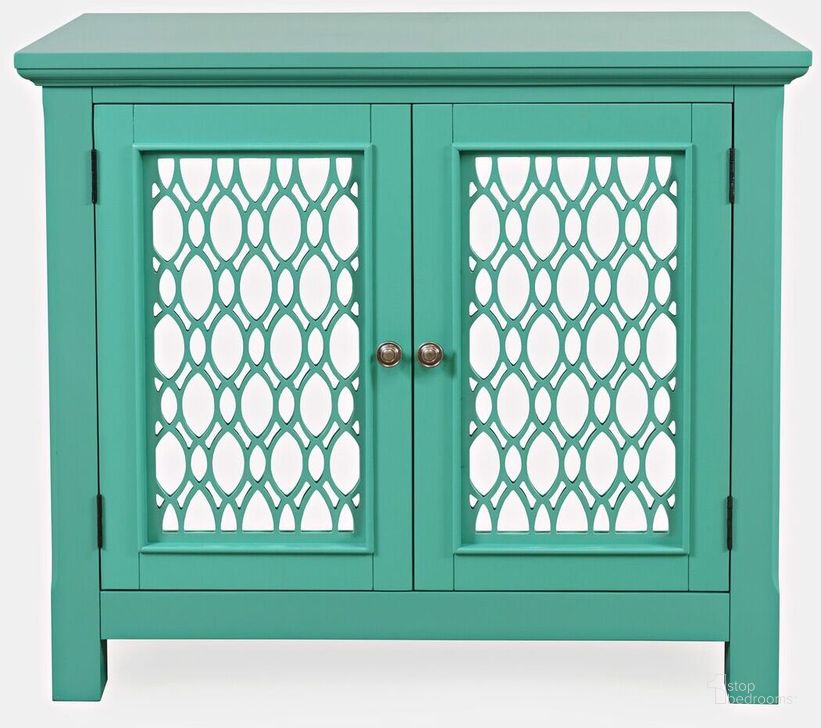 The appearance of Isabella 38 Inch Luxury Mirrored Accent Storage Cabinet In Aqua designed by Jofran in the modern / contemporary interior design. This aqua piece of furniture  was selected by 1StopBedrooms from Isabella Collection to add a touch of cosiness and style into your home. Sku: 2253-38KD. Product Type: Storage Cabinet. Material: MDF. Image1