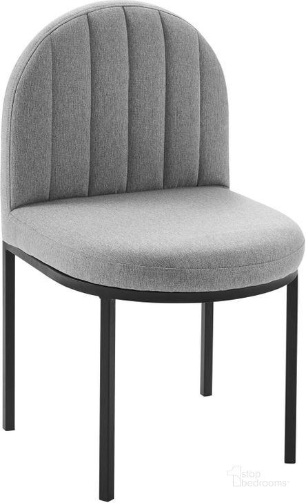 The appearance of Isla Channel Tufted Upholstered Fabric Dining Side Chair EEI-3803-BLK-LGR designed by Modway in the modern / contemporary interior design. This black light gray piece of furniture  was selected by 1StopBedrooms from Isla Collection to add a touch of cosiness and style into your home. Sku: EEI-3803-BLK-LGR. Material: Wood. Product Type: Side Chair. Image1