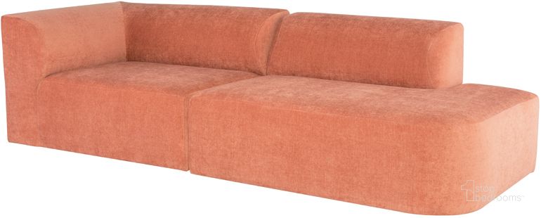 The appearance of Isla Nectarine Fabric Triple Seat Sofa HGSC778 designed by Nuevo in the modern / contemporary interior design. This nectarine piece of furniture  was selected by 1StopBedrooms from Isla Collection to add a touch of cosiness and style into your home. Sku: HGSC778. Material: Fabric. Product Type: Sofa. Image1