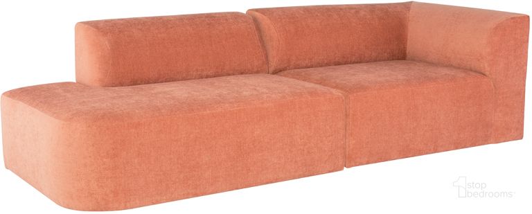 The appearance of Isla Nectarine Fabric Triple Seat Sofa HGSC840 designed by Nuevo in the modern / contemporary interior design. This nectarine piece of furniture  was selected by 1StopBedrooms from Isla Collection to add a touch of cosiness and style into your home. Sku: HGSC840. Material: Fabric. Product Type: Sofa. Image1