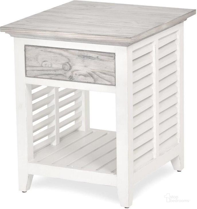 The appearance of Islamorada End Table In White And Grey designed by Sea Winds Trading in the transitional interior design. This white and grey piece of furniture  was selected by 1StopBedrooms from Islamorada Collection to add a touch of cosiness and style into your home. Sku: B23302-DAPGREY. Material: Wood. Product Type: End Table.