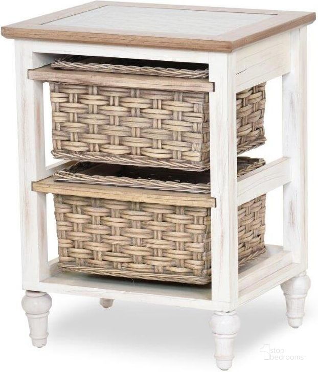 The appearance of Island Breeze 2 Basket Storage Cabinet In White And Brown designed by Sea Winds Trading in the transitional interior design. This white and brown piece of furniture  was selected by 1StopBedrooms from Island Breeze Collection to add a touch of cosiness and style into your home. Sku: B59104-WD/WH. Material: Wood. Product Type: Storage Cabinet. Image1