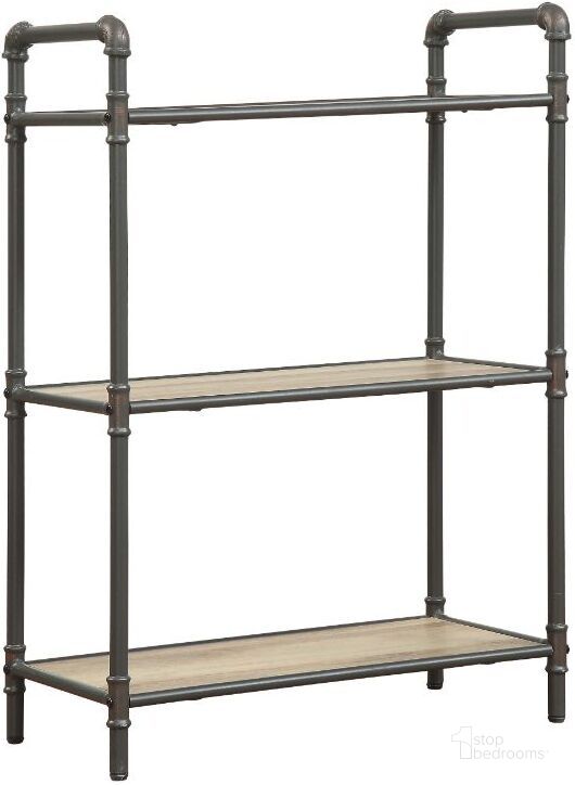 The appearance of Itzel Antique Oak and Sandy Gray 3 Shelf Bookshelf designed by ACME in the industrial interior design. This gray piece of furniture  was selected by 1StopBedrooms from Itzel Collection to add a touch of cosiness and style into your home. Sku: 97162. Material: Wood. Product Type: Office Bookshelf. Image1