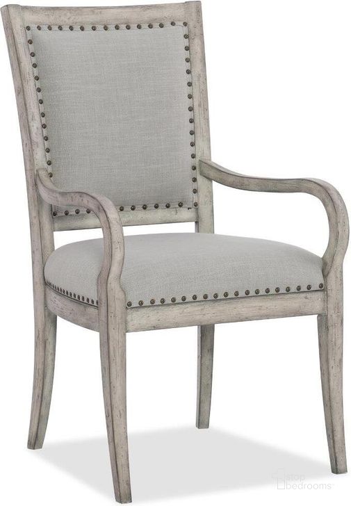 The appearance of Boheme Gray Vitton Upholstered Arm Chair Set of 2 designed by Hooker in the traditional interior design. This grey piece of furniture  was selected by 1StopBedrooms from Boheme Collection to add a touch of cosiness and style into your home. Sku: 5750-75400-LTWD. Material: Fabric. Product Type: Arm Chair. Image1