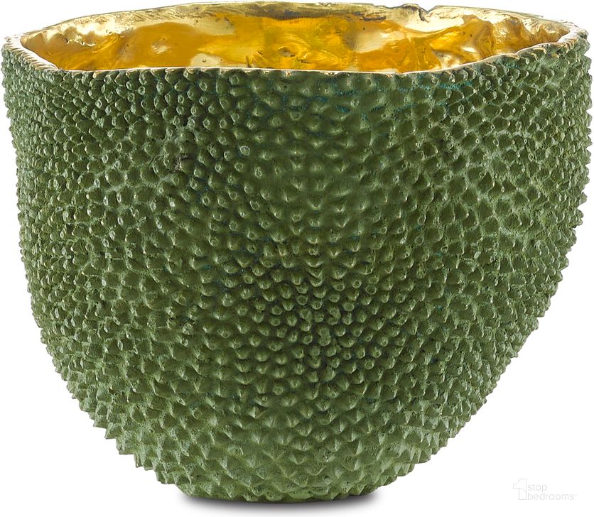 The appearance of Jackfruit Large Green Vase designed by Currey & Company in the modern / contemporary interior design. This green piece of furniture  was selected by 1StopBedrooms from Jackfruit Collection to add a touch of cosiness and style into your home. Sku: 1200-0289. Material: Metal. Product Type: Vase. Image1