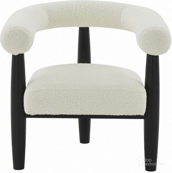 The appearance of Jackie Curved Back Accent Chair In White And Black designed by Safavieh Couture in the modern / contemporary interior design. This white and black piece of furniture  was selected by 1StopBedrooms from Jackie Collection to add a touch of cosiness and style into your home. Sku: SFV5038B. Material: Wood. Product Type: Accent Chair.