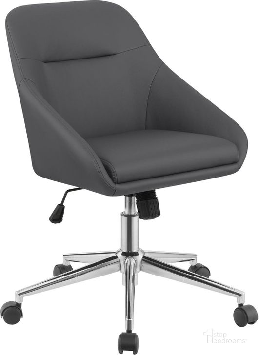 The appearance of Jackman Upholstered Office Chair with Casters In Grey designed by Coaster in the modern / contemporary interior design. This grey piece of furniture  was selected by 1StopBedrooms from Jackman Collection to add a touch of cosiness and style into your home. Sku: 801422. Material: Upholstered. Product Type: Office Chair. Image1