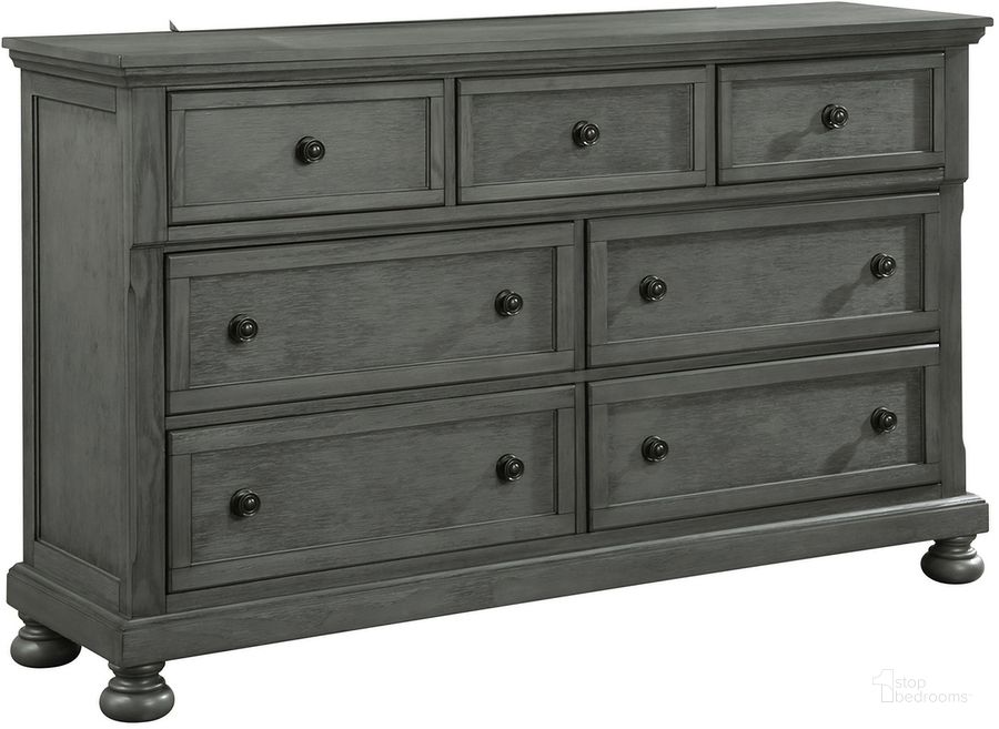 The appearance of Jackson 7-Drawer Dresser Made with Wood In Rustic Gray designed by Galaxy Home Furnishings in the modern / contemporary interior design. This gray piece of furniture  was selected by 1StopBedrooms from Jackson Collection to add a touch of cosiness and style into your home. Sku: 601955551045. Material: Wood. Product Type: Dresser. Image1