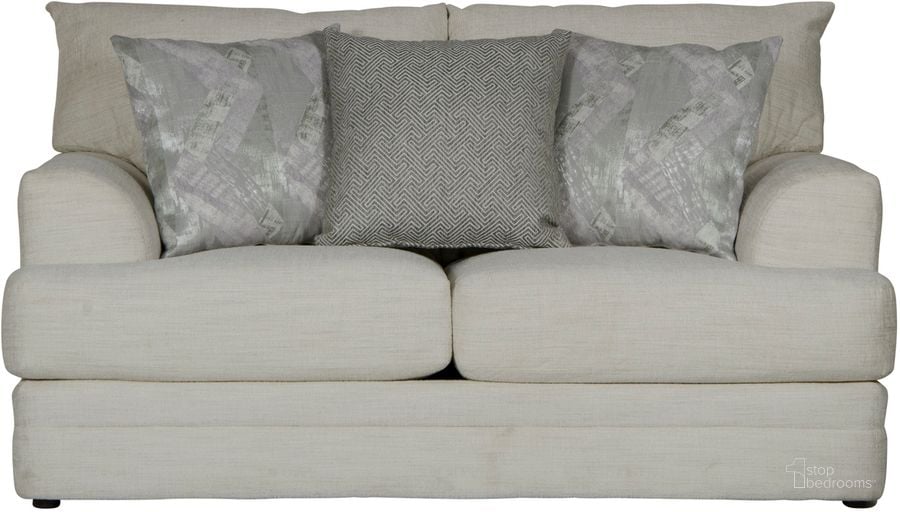 The appearance of Zeller Loveseat In Cream designed by Jackson in the traditional interior design. This cream piece of furniture  was selected by 1StopBedrooms from Zeller Collection to add a touch of cosiness and style into your home. Sku: 447002168016219828. Material: Fabric. Product Type: Loveseat. Image1
