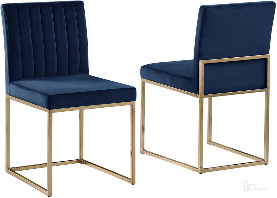 The appearance of Jacobsen Navy Velvet Armless Chairs Set of 2 designed by Best Master Furniture in the modern / contemporary interior design. This navy piece of furniture  was selected by 1StopBedrooms from Jacobsen Collection to add a touch of cosiness and style into your home. Sku: J024VNG. Product Type: Armless Chair. Material: Velvet. Image1