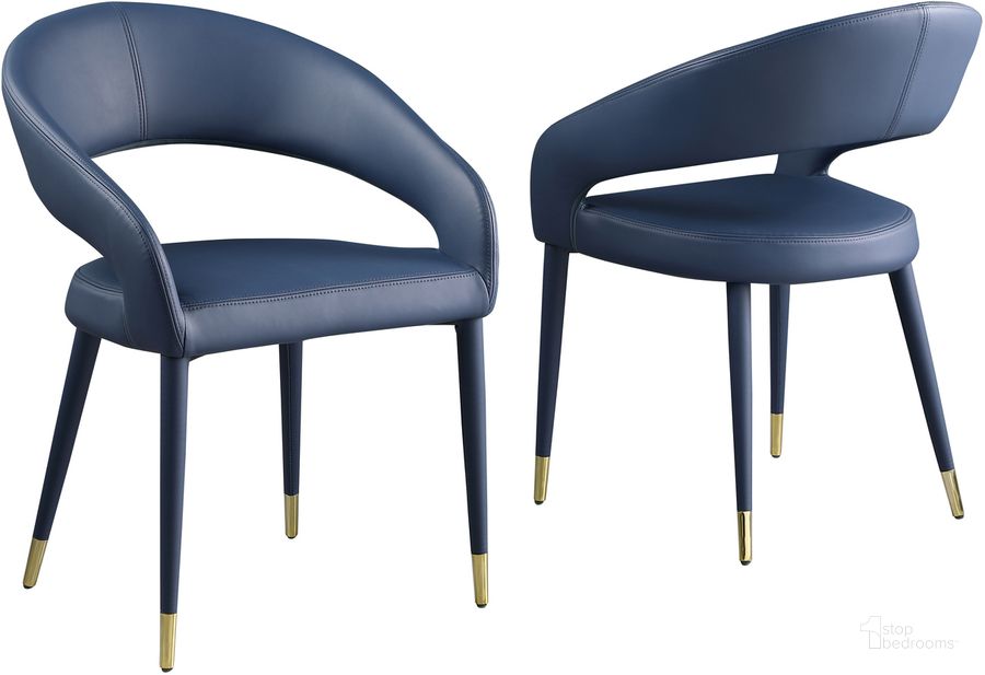 The appearance of Jacques Faux Leather Dining Chairs In Navy Blue Set of 2 designed by Best Master Furniture in the cabin / lodge interior design. This navy piece of furniture  was selected by 1StopBedrooms from Jacques Collection to add a touch of cosiness and style into your home. Sku: JL021N. Material: Faux Leather. Product Type: Dining Chair. Image1