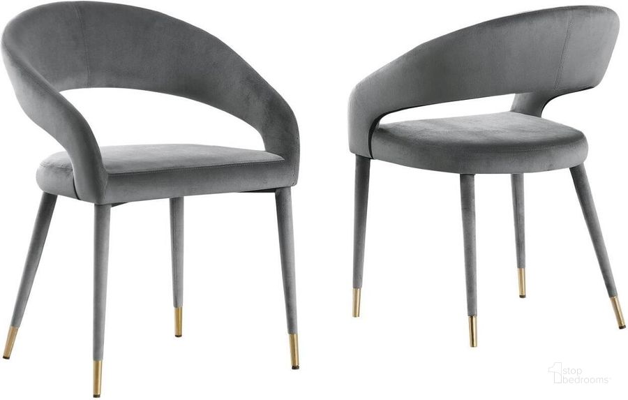 The appearance of Jacques Velvet Gray Dining Chair Set of 2 designed by Best Master Furniture in the modern / contemporary interior design. This gray piece of furniture  was selected by 1StopBedrooms from Jacques Collection to add a touch of cosiness and style into your home. Sku: JL021VG. Product Type: Dining Chair. Material: Velvet. Image1